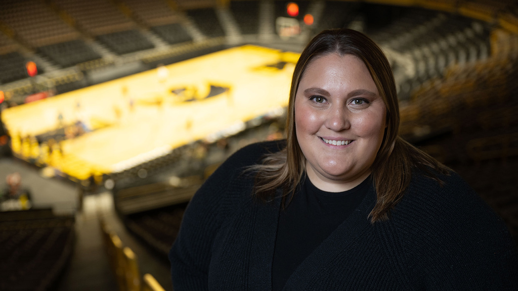 University of Iowa grad Brandee Britt at Carver-Hawkeye Arena